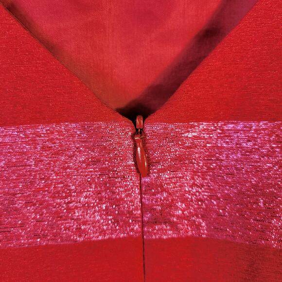 Trina Turk Candy Wrapper Dress Women's 6 Pink Metallic Stripe Festive Season - Picture 5 of 13